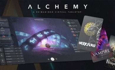 Artwork for Alchemy RPG, showing tabs of different RPGs