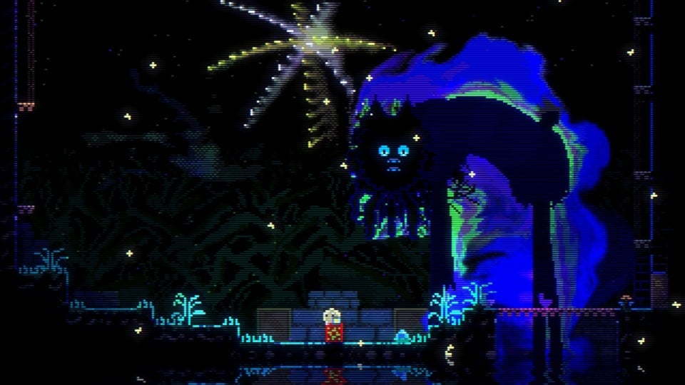 The Animal Well character with the Manticore