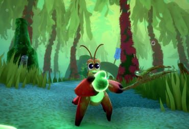 Kril holding a healing heart in Another Crab's Treasure