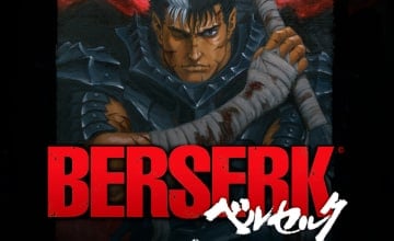 Promotional artwork of Berserk with the swordsman Guts in profile.