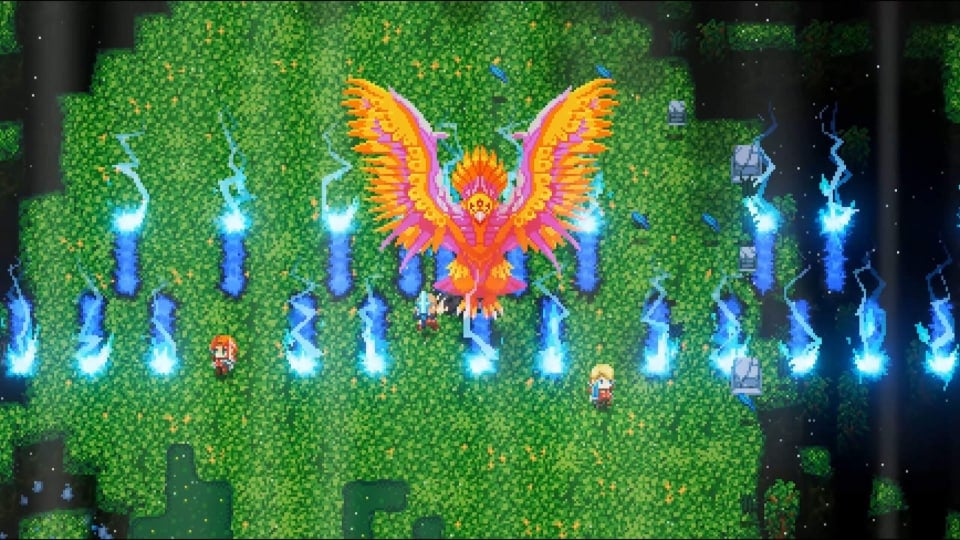 Players battling a bird boss in Core Keeper 1.0