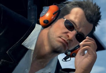 Frank West leaning out of a helicopter in the newly-announced Dead Rising Deluxe Remaster