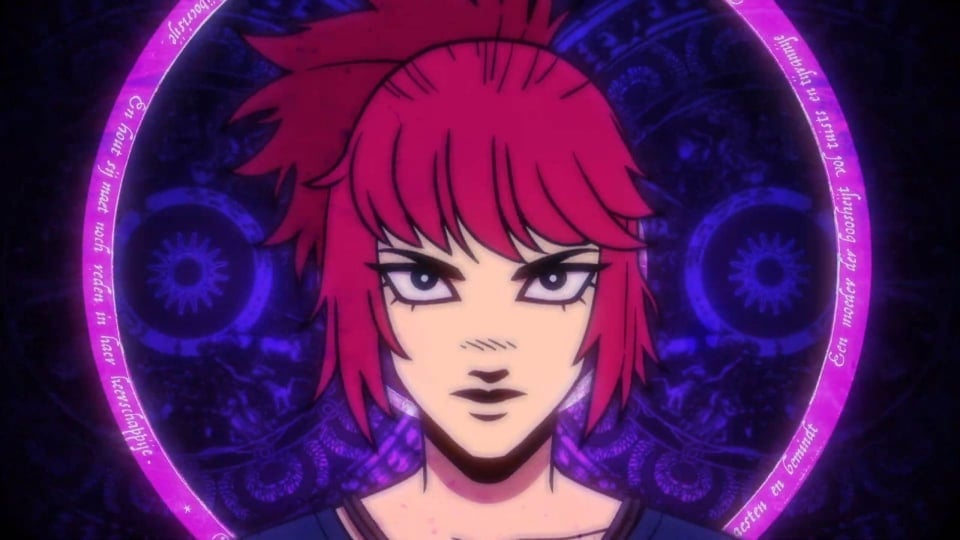 Faye, the main character of Demonschool, in close-up