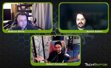 Image of Andrew Otton with Robert Scarpinito and Austin Suther On The TechRaptor Podcast