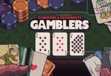 Key art for Dungeons & Degenerate Gamblers, showing people playing cards