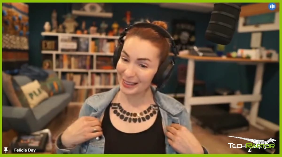 Felicia Day modeling the all black variant of her Mothers Day necklace