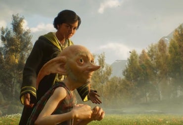A student and a house elf in Hogwarts Legacy