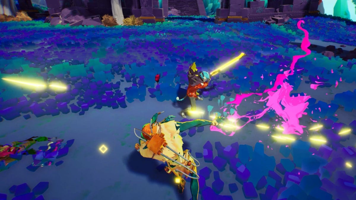 A shot of combat from Hyper Light Breaker.
