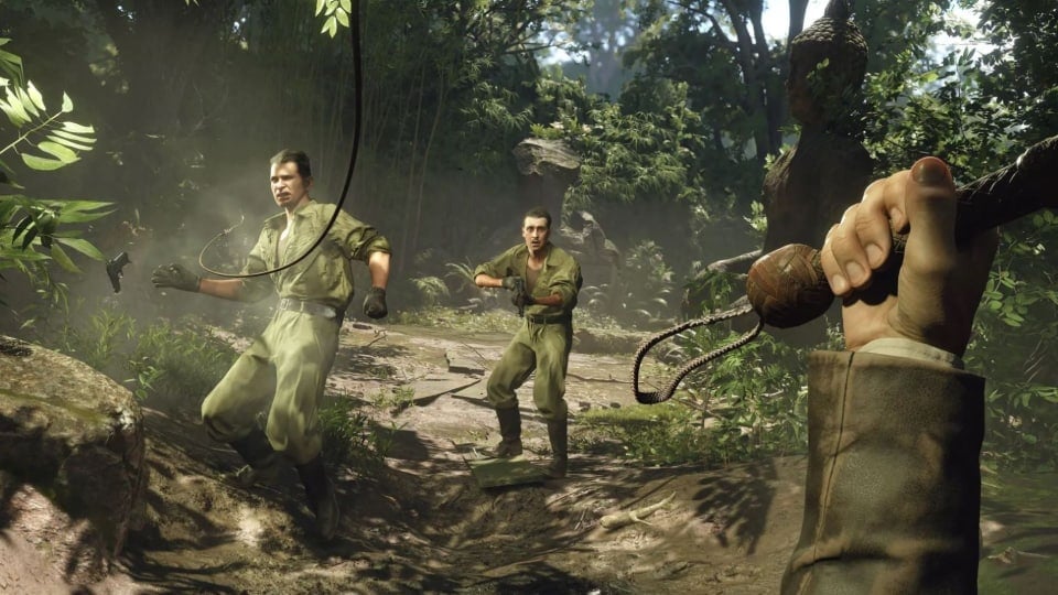 Indy prepares to whip enemies in Indiana Jones and the Great Circle