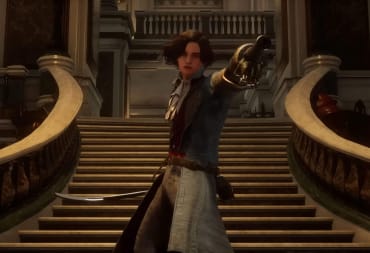 P aiming a ranged weapon at the camera in Lies of P