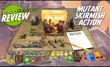 Mutant Year Zero: Zone Wars Review image depicting the core components of the game against an illustrated backdrop.