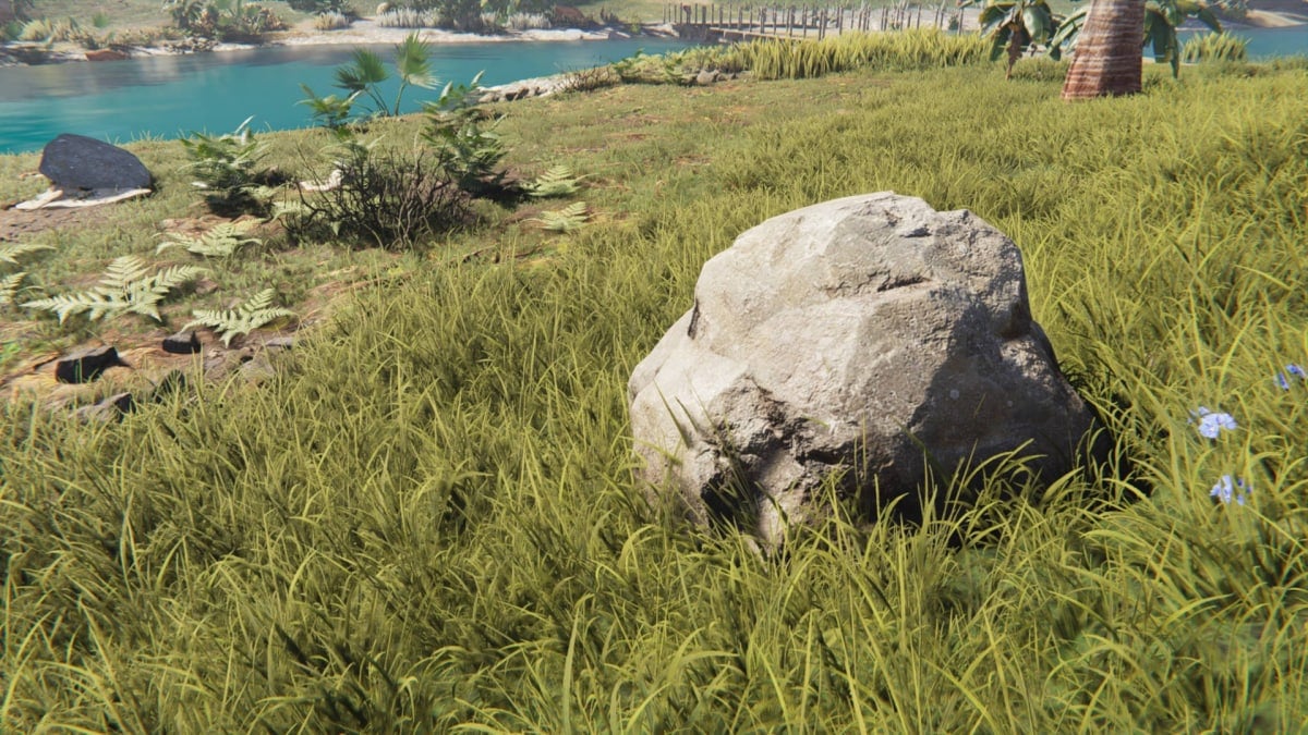 A Gravel Rock on a grassy plain in Once Human
