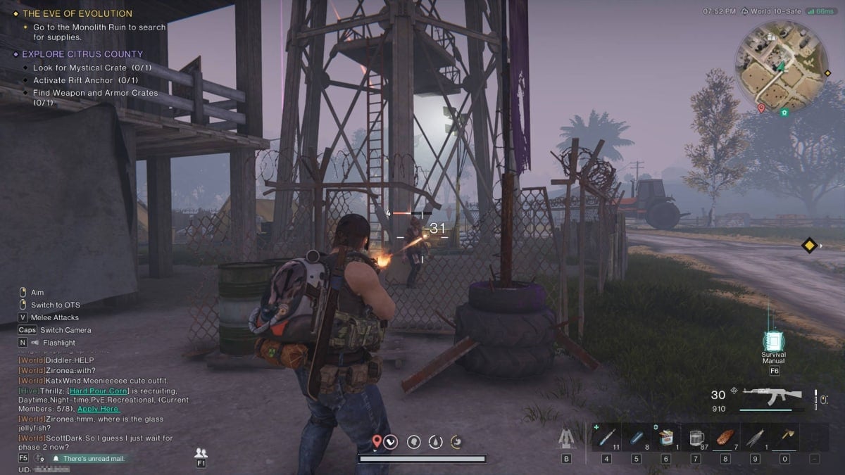 Shooting an Enemy at a Point of Interest in Once Human