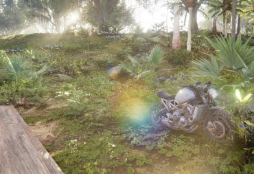 Once Human Vehicle Guide - Cover Image A Motorcycle Standing on Some Grass Next to Wood Foundations