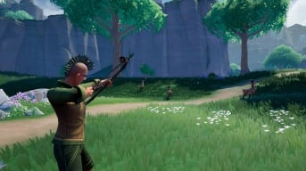 Aiming the Makeshift Bow at a Herd of Sernuk