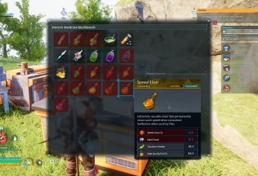 The crafting screen in Palworld showing off the different Remedy and Elixir items