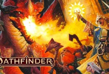 A group of adventurers fighting a dragon in Pathfinder
