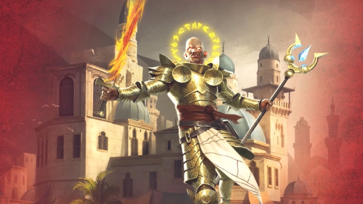 A promotional image of a character from Pathfinder