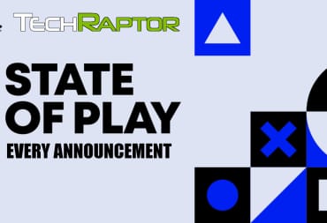 The sony playstation state of play 2024 splash screen with TechRaptor logo
