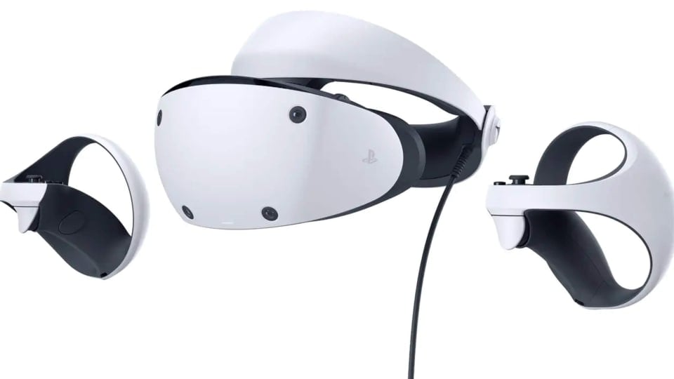The PSVR2 headset against a white background