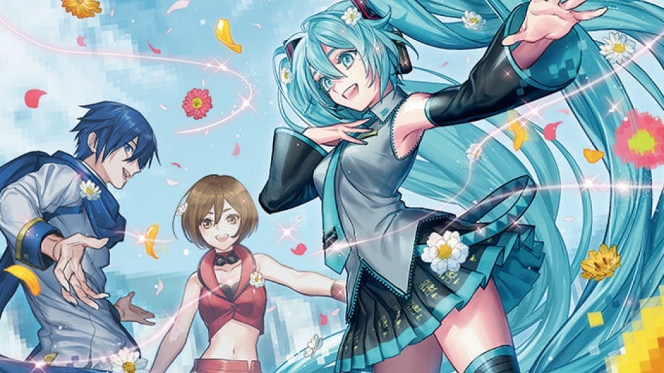 Artwork of Hatsune Miku in the card Song of Creation from Secret Lair Summer Superdrop 2024.