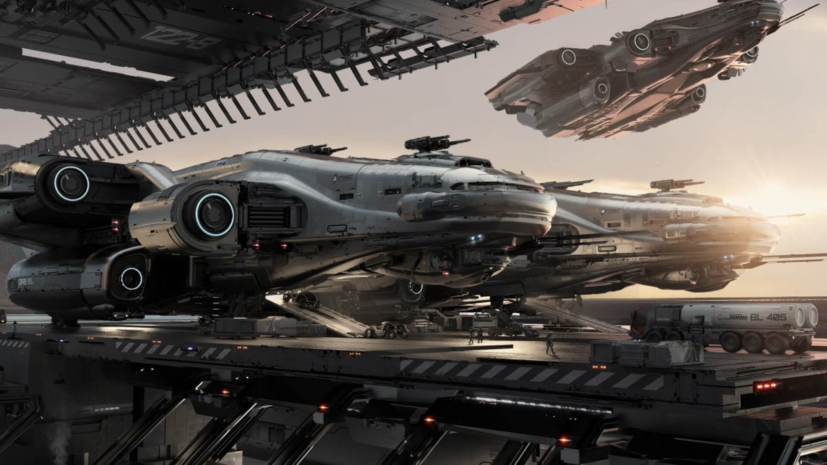 A huge starship in Star Citizen by Cloud Imperium Games