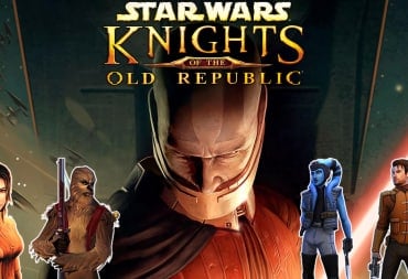 Image of Darth Malak with KOTOR Companions next to him and the Star Wars Knights of the Old Republic Logo Overlaid