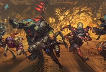 A group of space pirates running away from an explosion