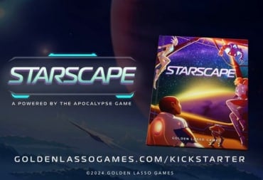 A promo image of the TTRPG Starscape, showing the core rulebook's cover in a dark blue background.