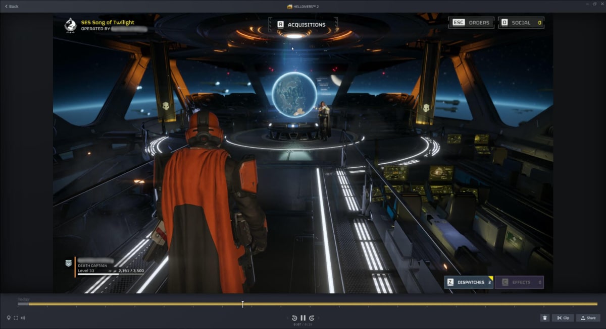 A shot of Helldivers 2 being recorded with the new Steam Game Recording tool