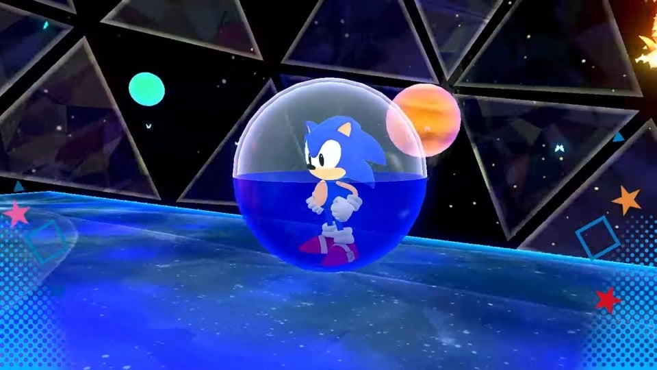 Sonic in a Monkey Ball-style ball in Super Monkey Ball Banana Rumble