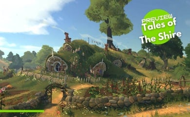 A hobbit hole built into a hillside on a sunny day.