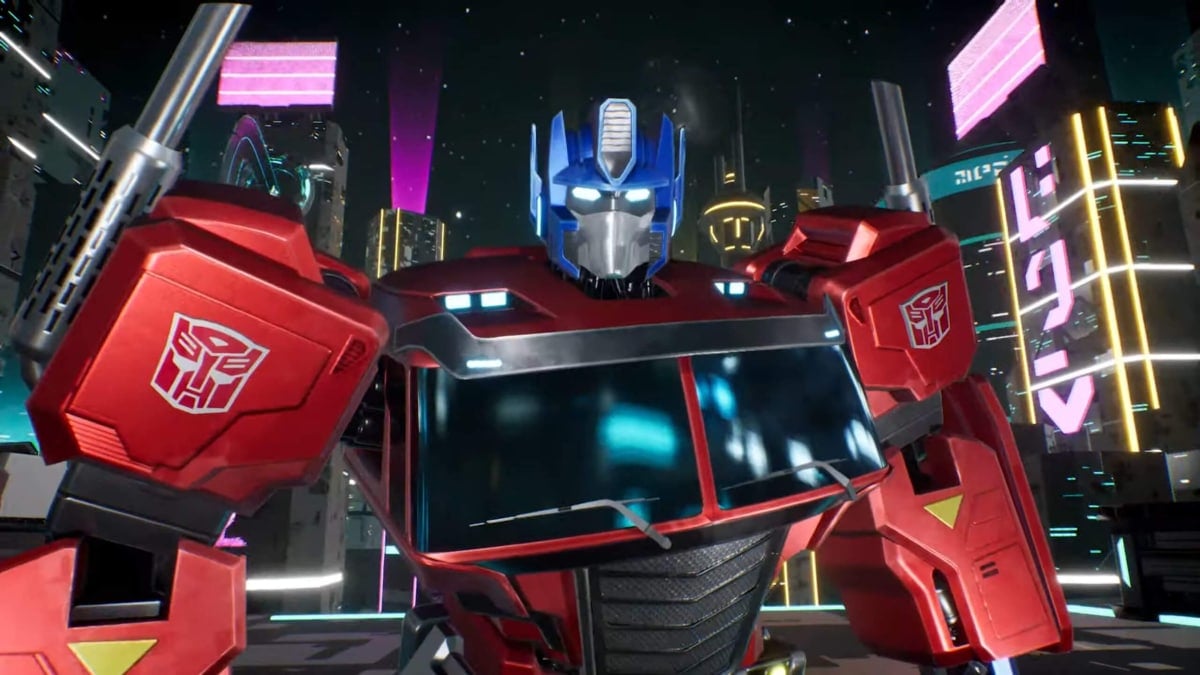 A close-up of Optimus Prime in Transformers: Galactic Trials