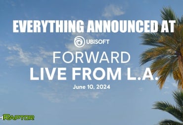 The Ubisoft Forward 2024 Preview Image With Additional TechRaptor logo on it