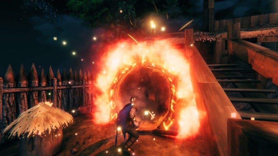 A magical portal set up in a house