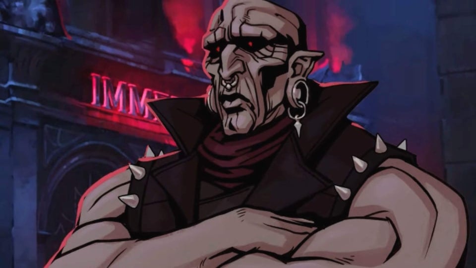 A heavily leathered-up and studded Vampire Therapist character (but not the one voiced by Matt Mercer)