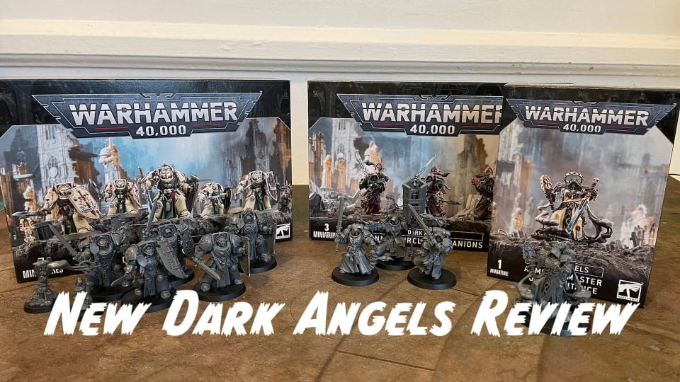 An image of all of the new releases coming to pre-order this weekend for Warhammer 40K Dark Angels