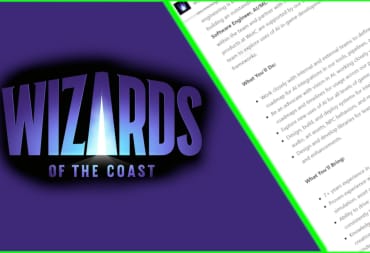 Wizards of the Coast Logo with the Job Listing for an AI Role