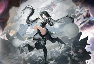 A woman floating in air