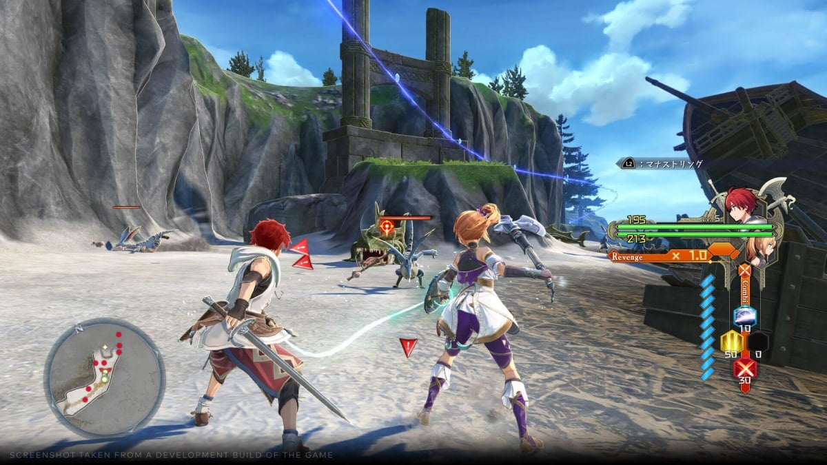 Adol and Karja doing battle with enemies in Ys X: Nordics