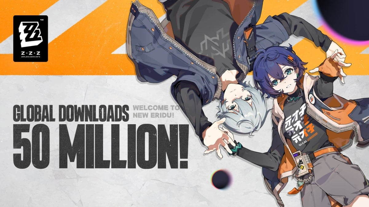 Official artwork created by HoYoverse to mark Zenless Zone Zero reaching 50 million downloads