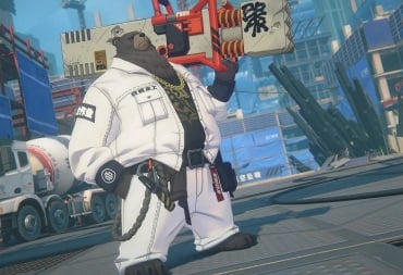A bear character holding a giant bazooka-style weapon in Zenless Zone Zero